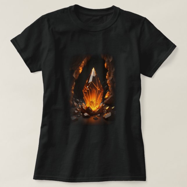 T-shirt Cristal brillant 3d rouge orange (Design devant)