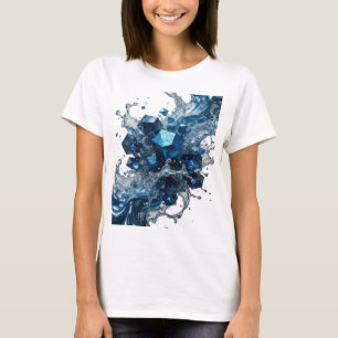 T-shirt Cristaux d'Eau et de Glace en Argent qui attirent