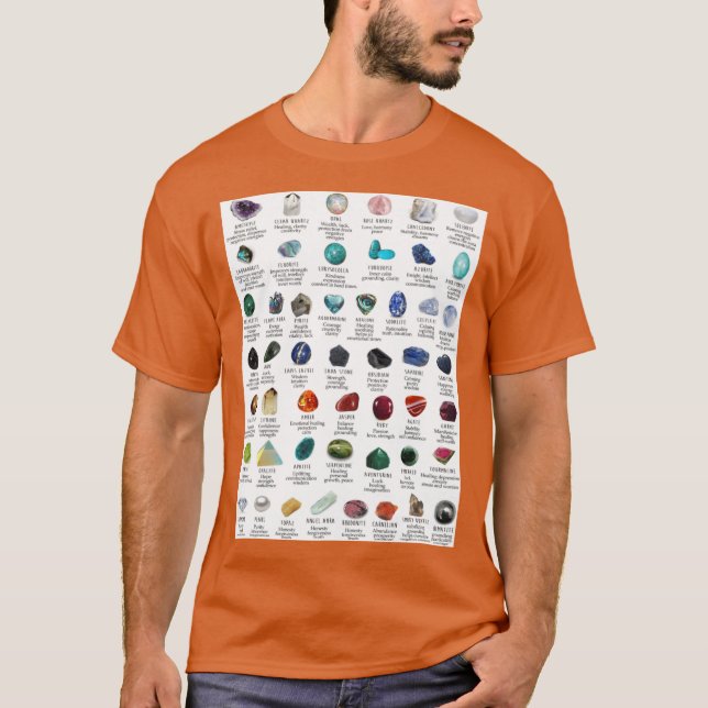 T-shirt cristaux gemmes identification Premium rétro (Devant)