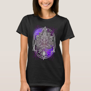 T-shirt Cristaux Lotus Fleur Zen De Vie Hippie Sacrée Ge