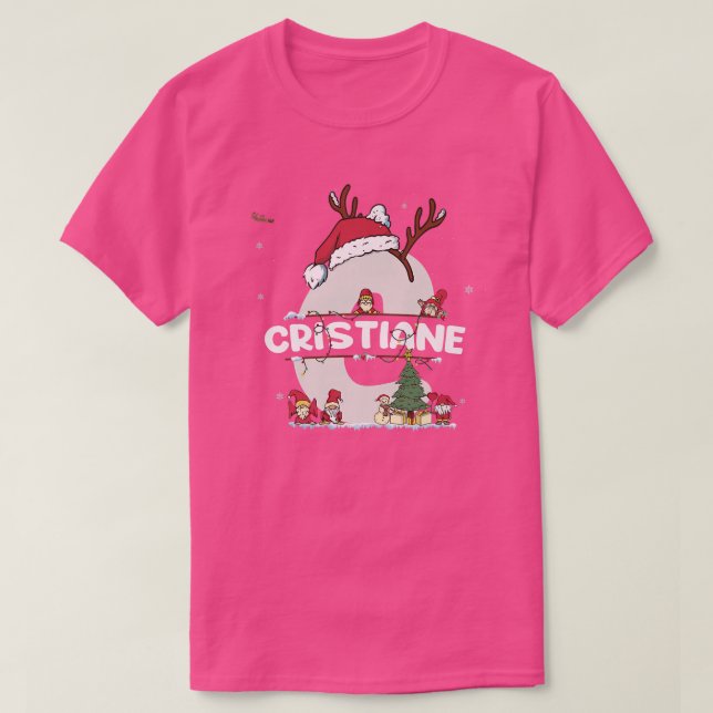 T-shirt Cristiane Christmasw Cristiane Nom pour les Noël d (Design devant)