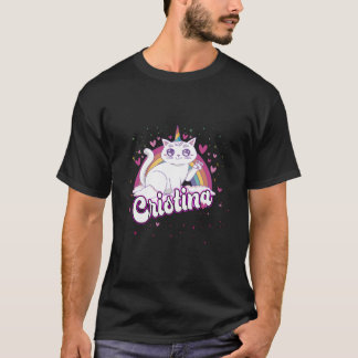 T-shirt Cristina Adorable Name With Beautiful Caticorn