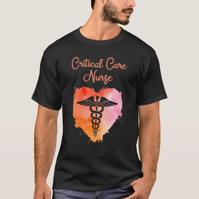 T-shirt Critical Care Nurse  Nurses Graduation Caduceus (Devant)