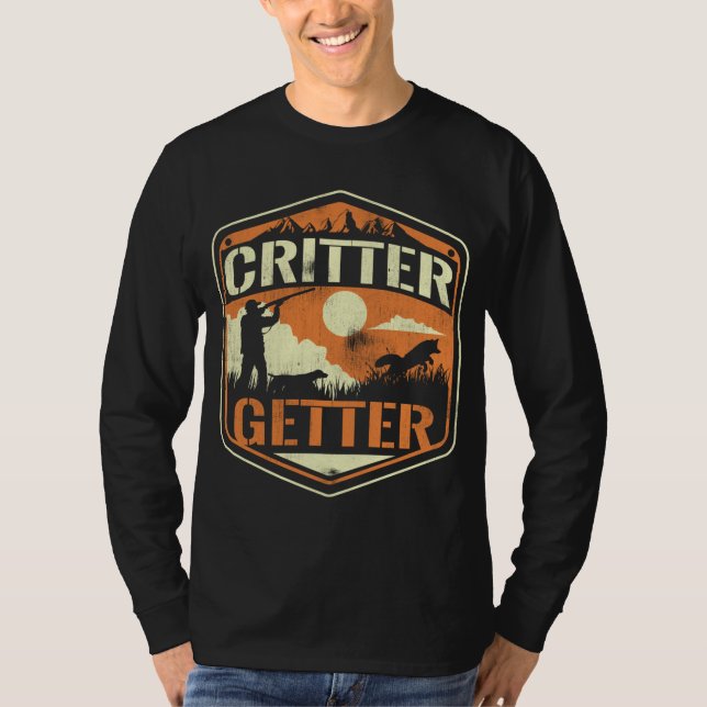 T-shirt Critter Getter Hunter Chasse Écureuil Raccoon Hu (Devant)