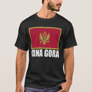 T-shirt Crna Gora Drapeau Grunge Souvenir Vintage Monténég