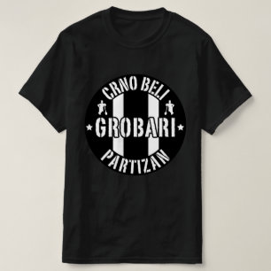 T-shirt Crno Beli Grobari Partizan