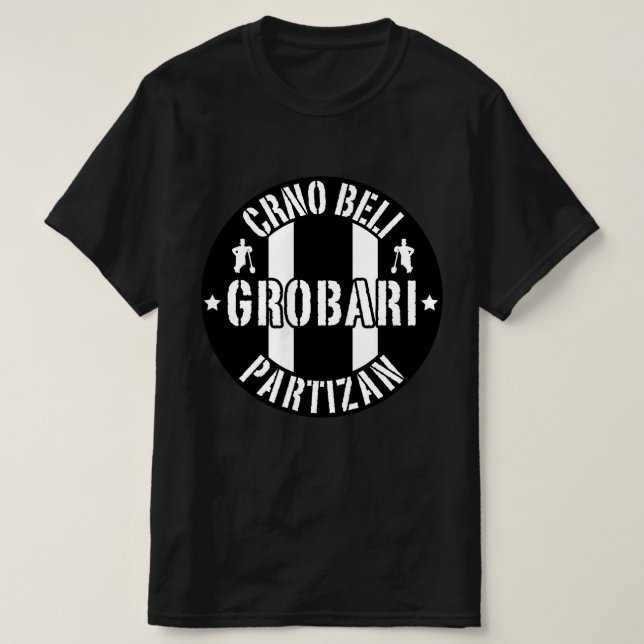 T-shirt Crno Beli Grobari Partizan (Design devant)