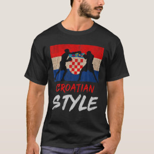 T-shirt Croate Boxing Style Croatie Pride Cadeaux Mens Boy