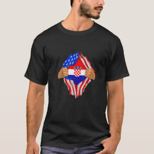 T-shirt Croate Sang en moi Croatie Drapeau