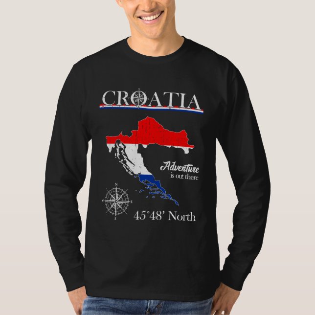T-shirt Croatia  Adventure Is Out There  Hrvatska Croatian (Devant)