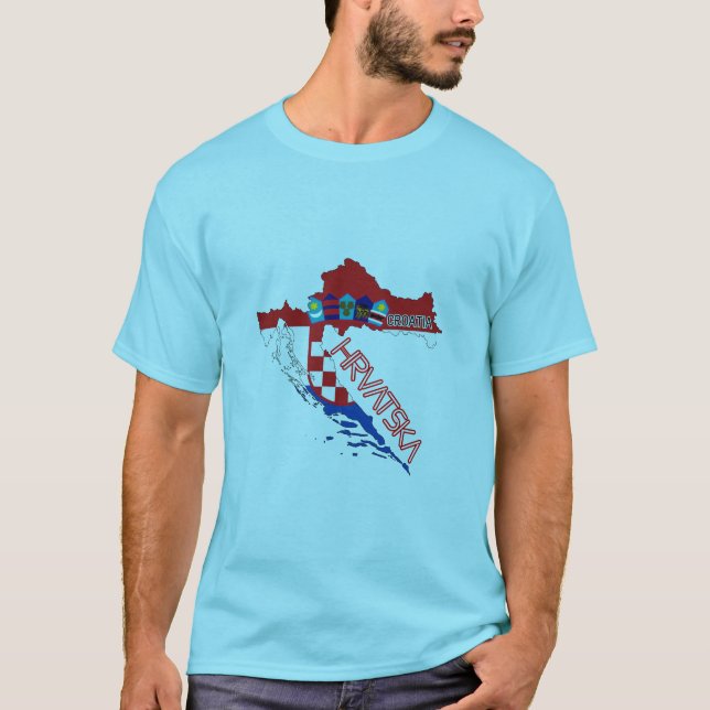 T-shirt Croatia flag & map (Devant)