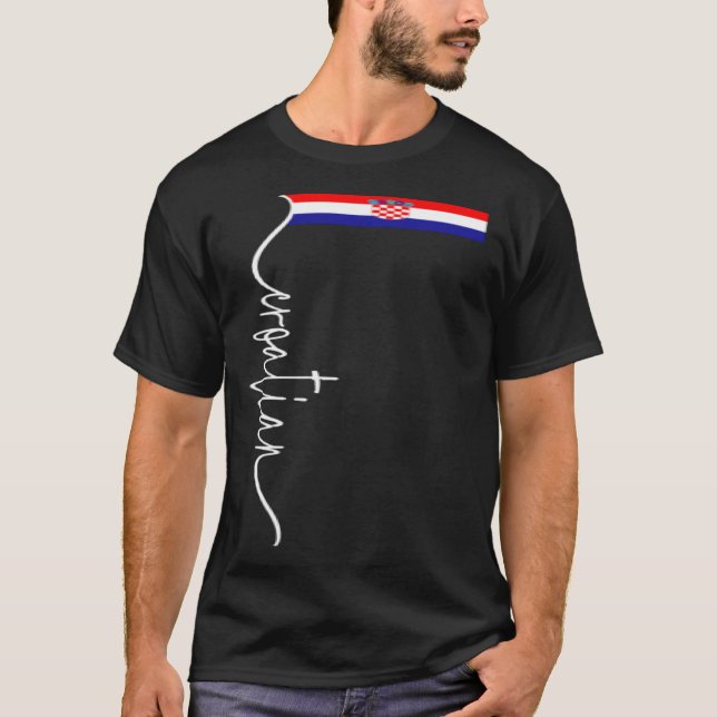 T-shirt Croatia Signature Croatian Flag (Devant)