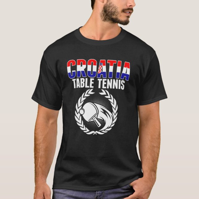 T-shirt Croatia Table Tennis     Croatian Ping Pong Suppor (Devant)