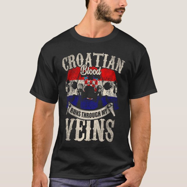 T-shirt Croatian Blood Runs Through My Veins (Devant)