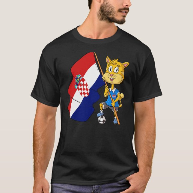 T-shirt Croatian fan cat (Devant)