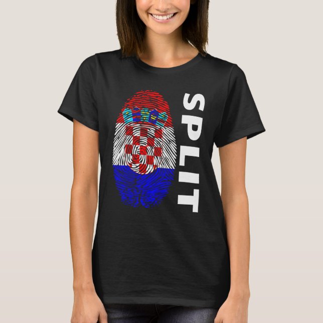 T-shirt Croatian flag fingerprint motif split (Devant)