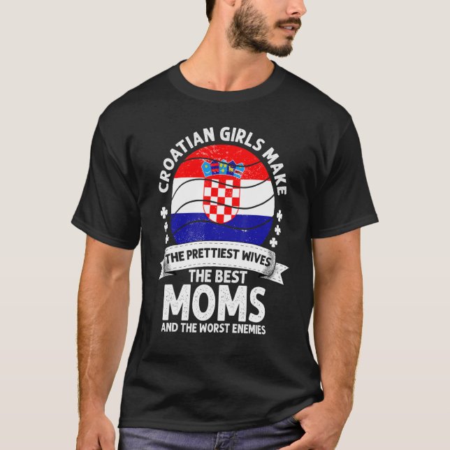 T-shirt Croatian Mom Mothers Day Mama Croatian American (Devant)