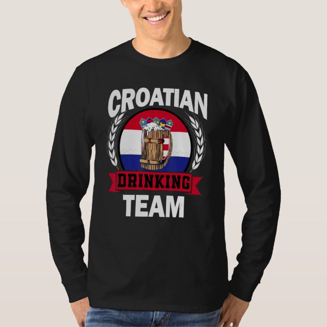 T-shirt Croatian Part Drinking Team Croatia Flag Beer Part (Devant)