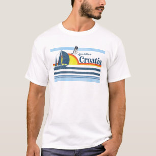 T-shirt Croatie - Beach Retro Les années 70 80S Sailing B