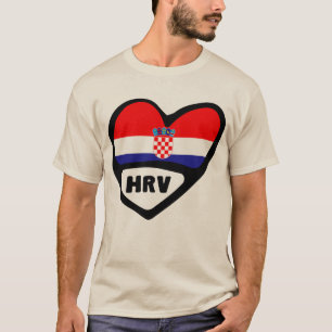 T-shirt Croatie Code Pays Drapeau Coeur Hrvatska