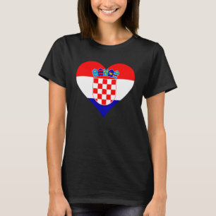 T-shirt Croatie Drapeau Coeur Croatie Aimer Croatie
