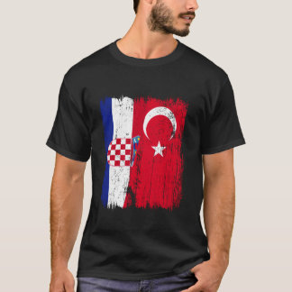 T-shirt Croatie Drapeau Demi Turquie Turkiye Croate Turc 