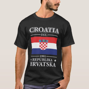T-shirt Croatie Drapeau Hrvatska Patrimoine Croate Pays Pr