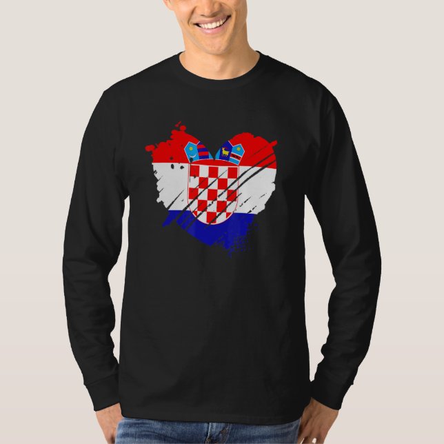 T-shirt Croatie Drapeau J'Aime Croatie C'Est Dans Mon Adn  (Devant)