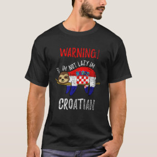 T-shirt Croatie Drapeau Sloth Im Pas Lazy Im Vintage croat