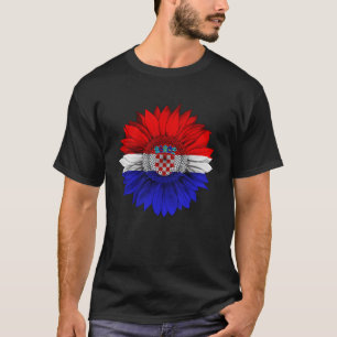 T-shirt Croatie Drapeau Tournesol Croate Racines Fière pat