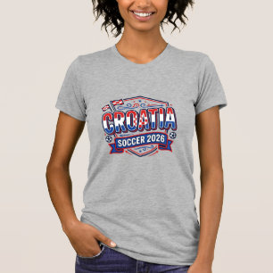 T-shirt Croatie Football 2026 Football Gras Typographie Pa