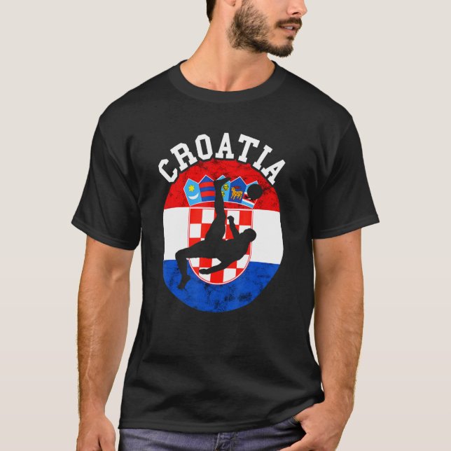 T-shirt Croatie Hrvatska Soccer Team Drapeau croate Croati (Devant)