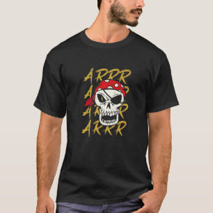 T-shirt Crochet de cache-œil d'épée de squelette Arrr