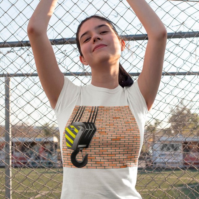 T-shirt Crochet de grue industrielle avec mur de briques (Créateur téléchargé)