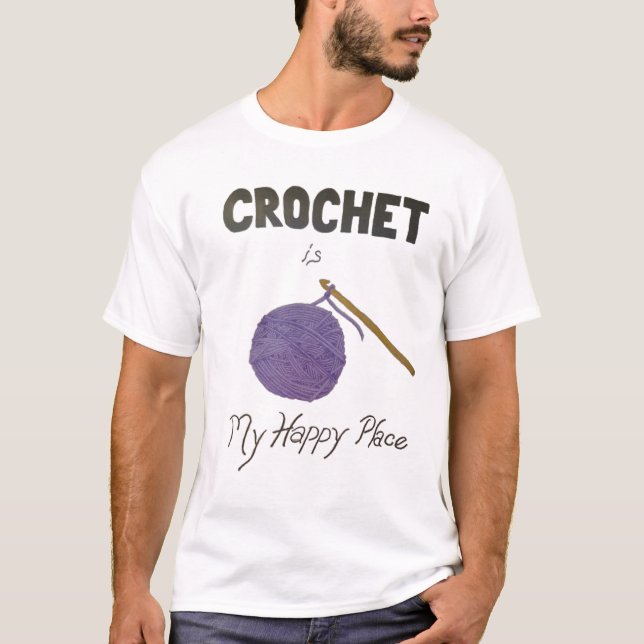 T-shirt Crochet est mon endroit heureux (Devant)