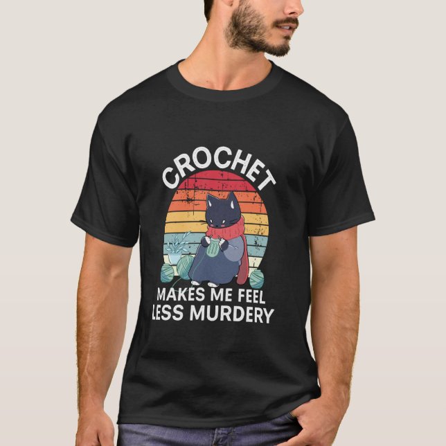 T-shirt Crochet Grumpy Chat Funny Tricot Amateurs de fils  (Devant)