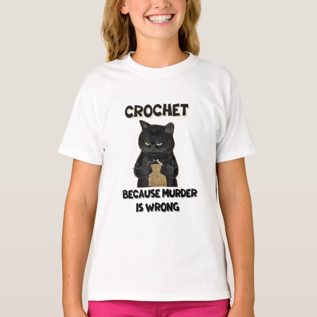 T-SHIRT CROCHET PARCE QUE LE MEURTRE N'EST PAS CORRECT (Devant)