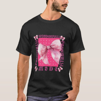 T-shirt Crochet Pink Bow Bible Verset Jésus Coquette Chris