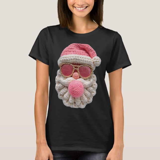 T-shirt Crochet Santa Blowing Bubble Gum Christmas Girly K (Devant)