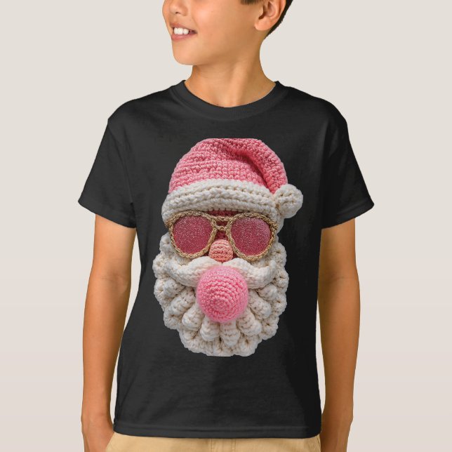 T-shirt Crochet Santa Blowing Bubble Gum Christmas Girly K (Devant)
