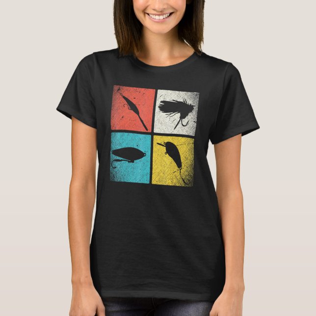 T-shirt Crochets de pêche appât pour poisson (Devant)