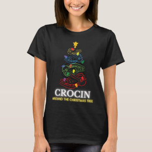 T-shirt CROCIN autour de l'arbre de Noël Famille correspon