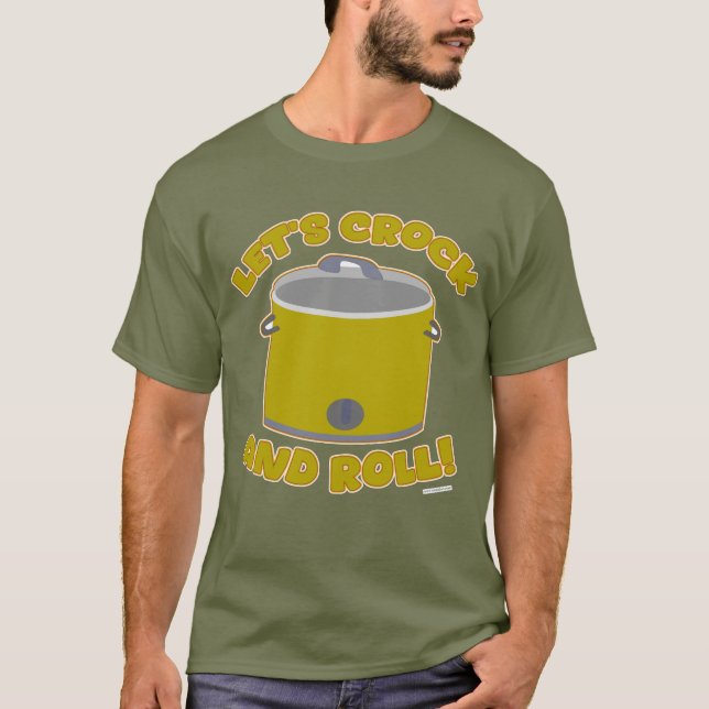 T-shirt Crock Et Roll Fun Lent Cooker Art Cartoon (Devant)