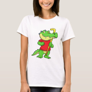 T-shirt Crocodile à Field hockey avec bâton