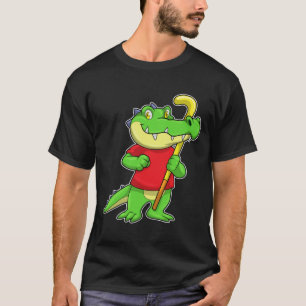 T-shirt Crocodile à Field hockey avec bâton