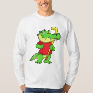 T-shirt Crocodile à Field hockey avec bâton