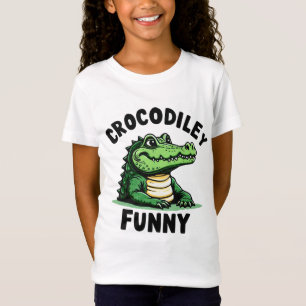 T-shirt crocodile à l'oeil cassé - crocodile drôle
