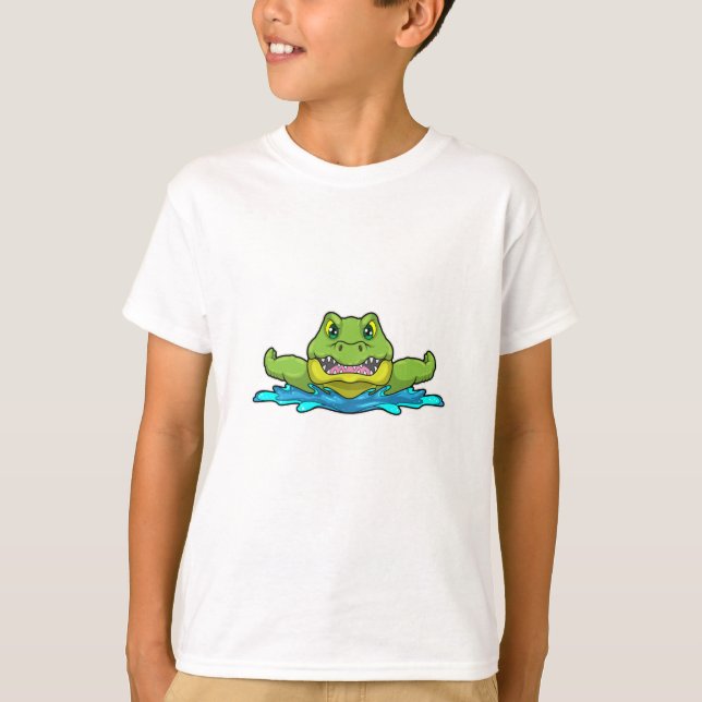 T-shirt Crocodile à nager dans l'eau (Devant)