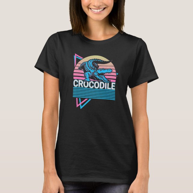 T-shirt Crocodile Alligator Croc Retro (Devant)