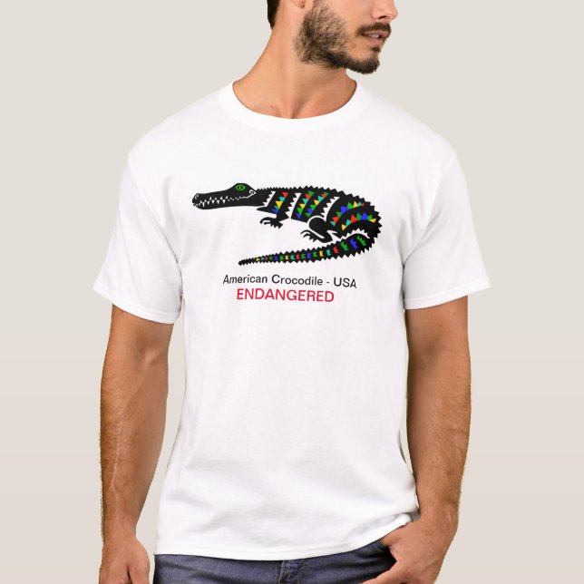 T-shirt Crocodile américain - Graphique animal en voie de  (Devant)